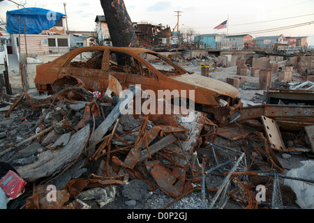 Breezy Point Queens Sandy Sturm Zerstörung Stockfoto