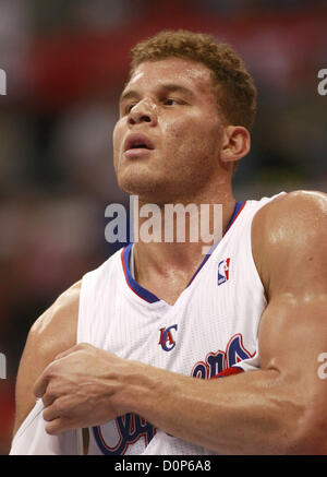 28. November 2012 - Los Angeles, Kalifornien, USA - Blake Griffin von der Los Angeles Clippers in der ersten Hälfte von ihr Spiel gegen die Minnesota Timberwolves im Staples Center in Los Angeles, Kalifornien auf Mittwoch, 28. November 2012. (Kredit-Bild: © Armando Arorizo/Prensa Internacional/ZUMAPRESS.com) Stockfoto