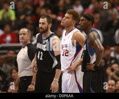 28. November 2012 - Los Angeles, Kalifornien, USA - Blake Griffin von der Los Angeles Clippers in der ersten Hälfte von ihr Spiel gegen die Minnesota Timberwolves im Staples Center in Los Angeles, Kalifornien auf Mittwoch, 28. November 2012. (Kredit-Bild: © Armando Arorizo/Prensa Internacional/ZUMAPRESS.com) Stockfoto