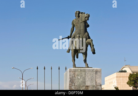 Statue von Alexander dem großen in Thessaloniki Stadt in Griechenland Stockfoto