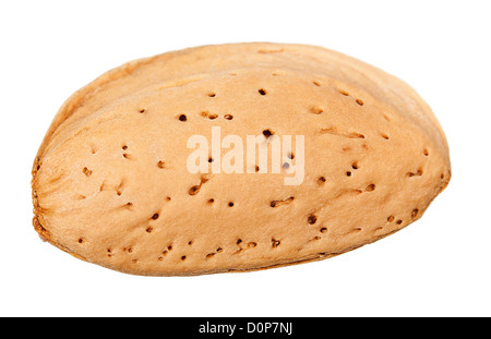 Mandeln auf weißem Hintergrund Stockfoto