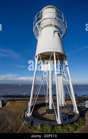 Nore Schwarzpunkt Leuchtturm in der Nähe von Portishead auf die Severn Mündung in Somerset, England Stockfoto