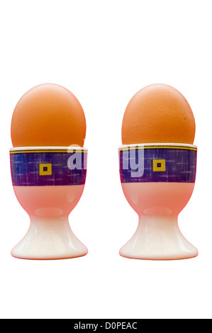 2 Eiern in 2 Eierbecher Stockfoto