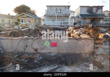 Breezy Point Queens Sandy Sturm Zerstörung Stockfoto