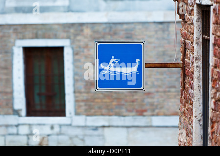 Gondel in Venedig Sign. Horizontalen Schuss Stockfoto