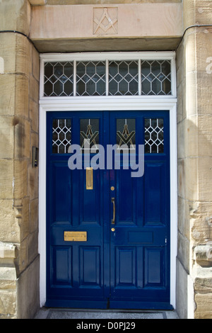 Eingang der Masonic Hall in Llandudno, Conway in Nord-Wales, Vereinigtes Königreich Stockfoto