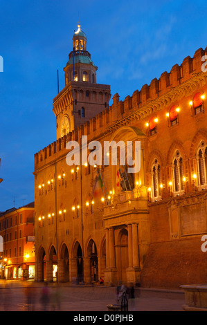 Bologna. Palazzo Comunale (Rathaus). Piazza Maggiore (Hauptplatz). Emilia-Romagna. Italien Stockfoto