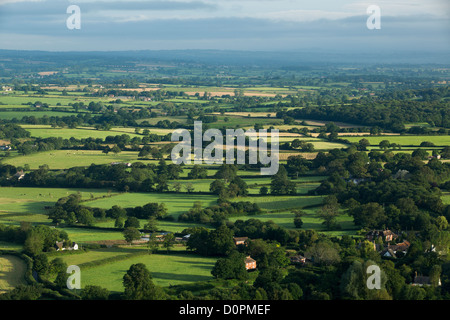 Die Blackmore Vale von Bulbarrow Hill, Dorset, England, UK Stockfoto