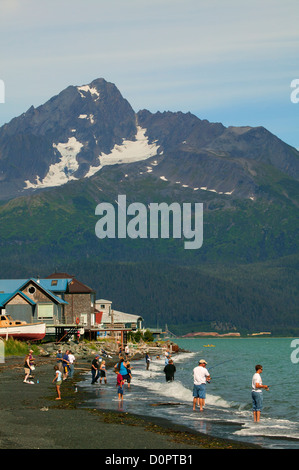 Angeln in der Resurrection Bay, Seward, Alaska. Stockfoto