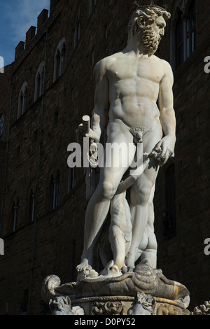 Brunnen von Neptun, Piazza della Signoria, Florenz, Toskana, Italien Stockfoto