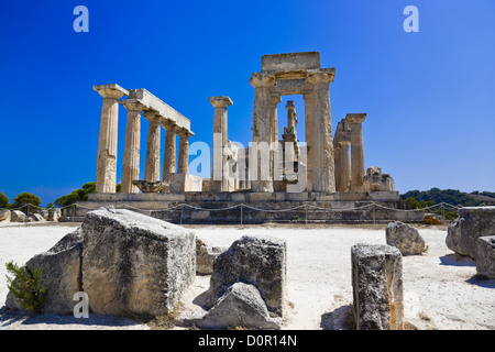 Ruinen des Tempels auf der Insel Ägina Griechenland Stockfoto