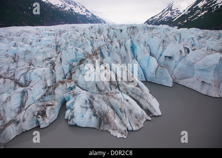 Luftbild des Spencer-Gletschers, Chugach National Forest, Alaska. Stockfoto