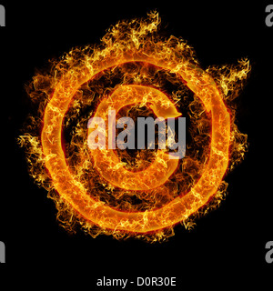 Feuerzeichen Copyright Stockfoto