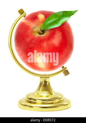Roter Apfel - Erdkugel Stockfoto