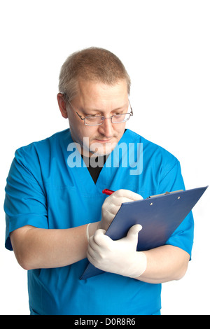 Arzt erstellt einen Bericht Stockfoto