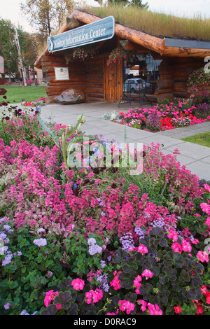 Visitor Information Center, Innenstadt von Anchorage, Alaska. Stockfoto