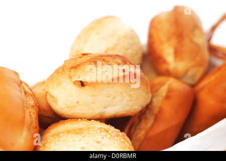 Brot, isoliert auf weiss Stockfoto