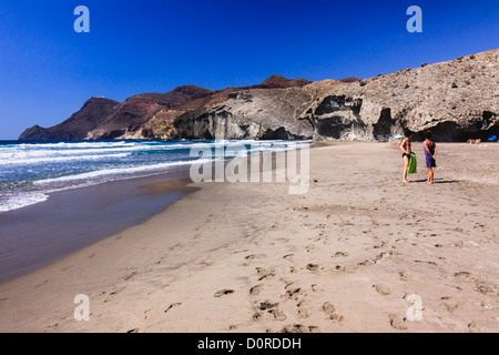 Mónsul Strand. Naturpark Cabo de Gata. Almeria, Andalusien, Spanien Stockfoto