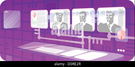 Führungskräfte in einer Videokonferenz Stockfoto