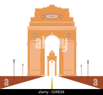 Laternen vor einem Krieg-Denkmal, India Gate, Neu Delhi, Indien Stockfoto