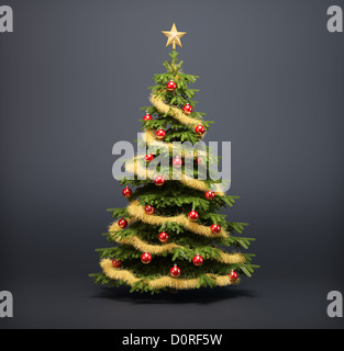 Weihnachtsbaum auf einem dunklen Hintergrund Stockfoto