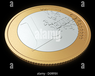 1 Euro Münze Nahaufnahme Stockfoto