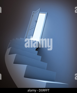 Abstrakte Treppe zum Licht Stockfoto