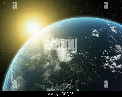 Sonnenuntergang über der Erde Stockfoto