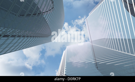 Blick auf Hochhäuser Büro Stockfoto