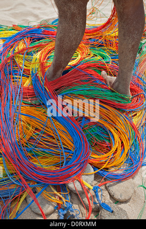 Bunten Fischernetze. Trincomale. Sri Lanka Stockfoto