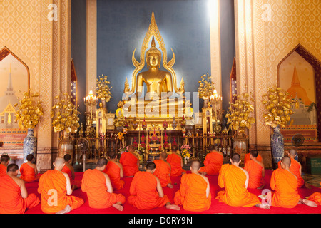 Asien, Thailand, Bangkok, Marmor-Tempel, Wat Benchamabophit, Tempel, Tempel, Thai-Tempel, buddhistische, Buddhismus, Mönch, Mönche, Prayi Stockfoto