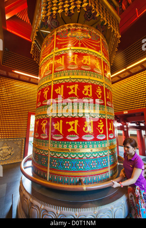 Asien, Singapur, Chinatown, Buddha Tooth Relic Temple, Gebetsmühle Buddha, Gebetsmühle, buddhistische Gebetsmühle, Tempel, Tempel Stockfoto