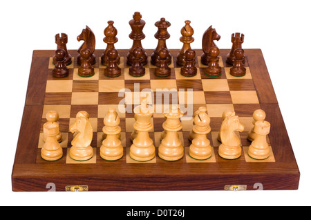 Figuren auf einem Schachbrett Stockfoto