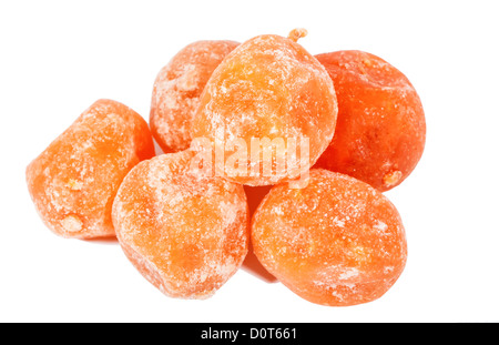 Getrocknete orange Mandarine, isoliert auf weiss Stockfoto