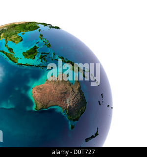 Realistischer Planetenerde mit natürlichem Wasser Stockfoto