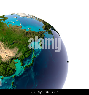 Realistischer Planetenerde mit natürlichem Wasser Stockfoto