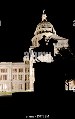 Texas State Capitol Gebäude in Austin, Texas, in der Nacht Stockfoto