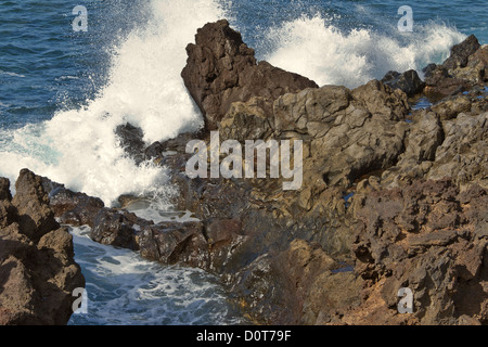 Spanien Lanzaroti El Golfo brechenden Wellen Stockfoto