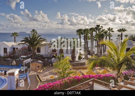 Spanien Lanzarote Playa Blanca Hotel Garten Stockfoto