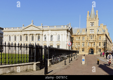 Cambridge-Blick entlang Kings Parade Stockfoto