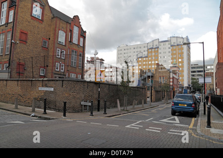 Blick oben Henriques Street, Tatort von Elizabeth Stride, Jack the Ripper dritte Opfer, Whitechapel, East London, E1, UK. Stockfoto