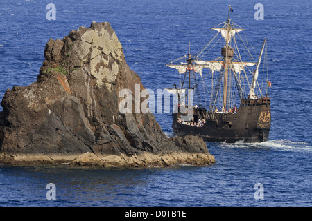 Madeira Portugal Nachbau der Santa Maria Stockfoto