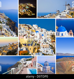 Collage aus Bildern von Santorini (Griechenland) Stockfoto