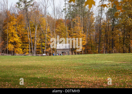 Blockhäuser, Fenimore Kunstmuseum, Cooperstown, New York Stockfoto