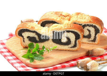 Mohn-Brötchen mit Krume Richtfest Stockfoto