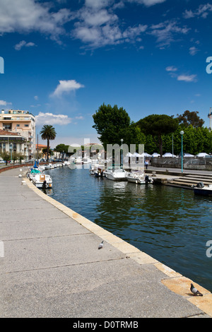 Blick über den Yachthafen von Viareggio in der Toskana, Italien Stockfoto