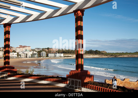 Piquio Gärten und Sardinero Stränden Cantabria Santander Spanien Stockfoto