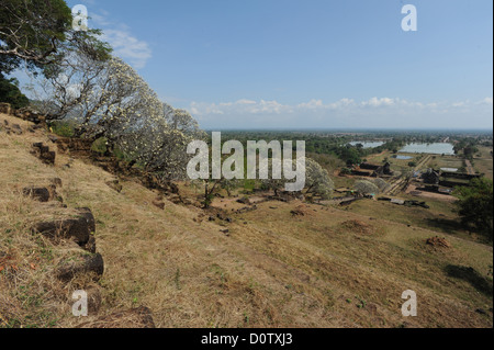 Laos, Asien, Wat Phu, Unesco Welt Erbe, Geschichte, Archäologie, Wand, Khmer Stockfoto