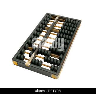 Alten Abakus isoliert auf weißem Hintergrund Stockfoto