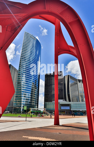 Frankreich Europa Reisen Paris Stadt La Defense Platz Alexander Calder Struktur Architektur Kunst große Gebäude Calder Stockfoto
